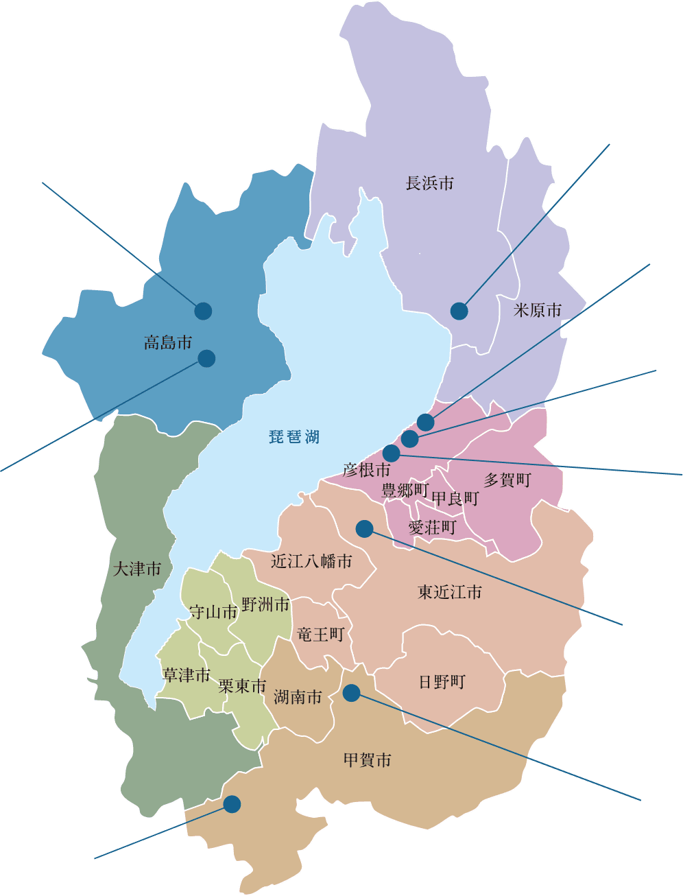 滋賀県地場産業の地図