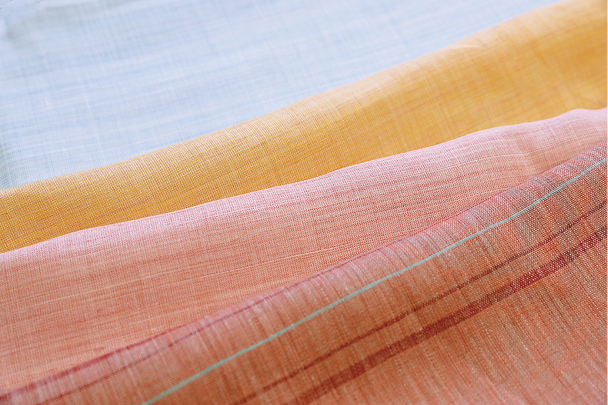 発色が美しく、涼感に優れた近江の麻