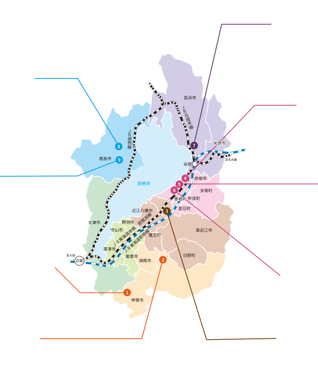 滋賀県地場産業の地図